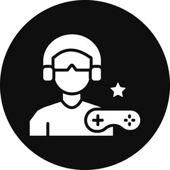 Acting Glyph Black Circle Icon