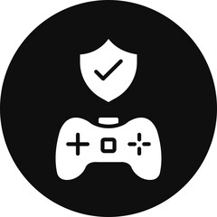 Protection Glyph Black Circle Icon