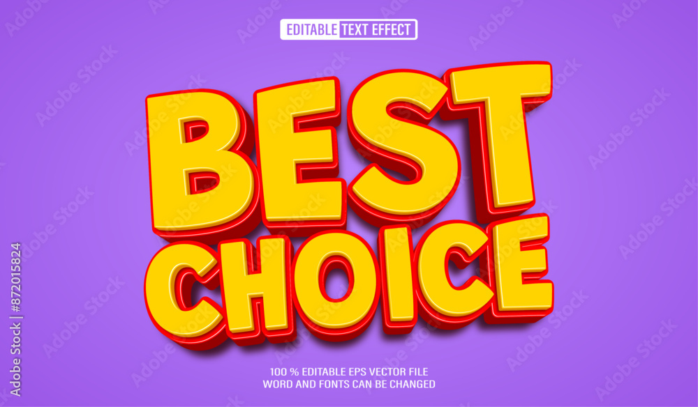 Poster editable 3d text style effect - best choice text effect template