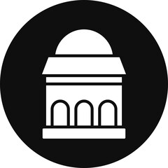 Museum Glyph Black Circle Icon