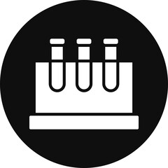 Test Tube Glyph Black Circle Icon