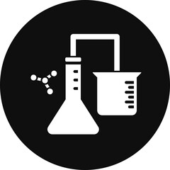 Chemistry Glyph Black Circle Icon