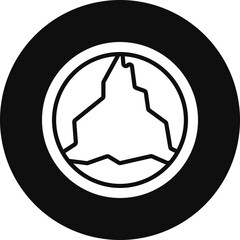 Arotic Stenosis Vector Glyph Black Circle Icon