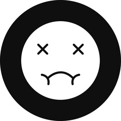 Nausea Vector Glyph Black Circle Icon