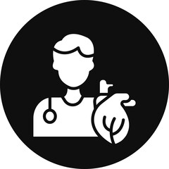 Cardiologist Vector Glyph Black Circle Icon