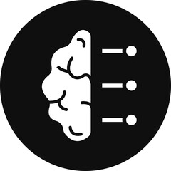 Machine Learning Vector Glyph Black Circle Icon