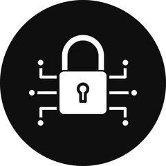 Cyber Security Vector Glyph Black Circle Icon