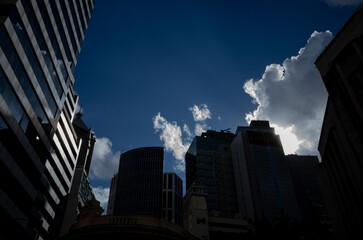 Fototapeta premium city skyline, Hong Kong, street, colour, ,monochrome photography,, sky