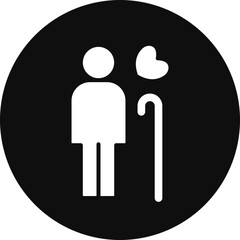 Elder Vector Glyph Black Circle Icon