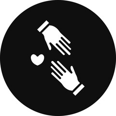 Obraz premium Help Vector Glyph Black Circle Icon
