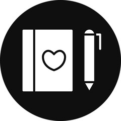 Journaling Vector Glyph Black Circle Icon