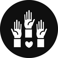 Volunteering Vector Glyph Black Circle Icon