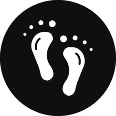 Barefoot Vector Glyph Black Circle Icon