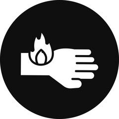 Flaming Skin Vector Glyph Black Circle Icon