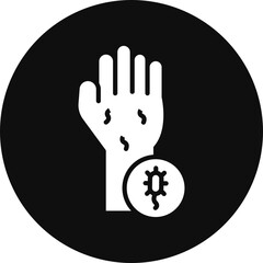 Obraz premium Hand Allergy Vector Glyph Black Circle Icon