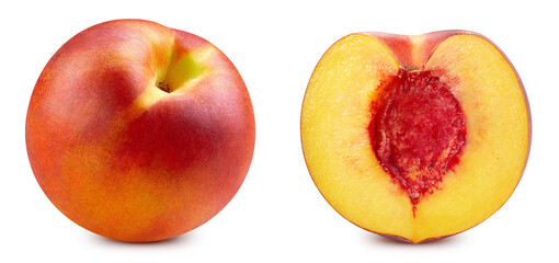 Peach isolated on white background