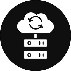 Synchoronization Vector Glyph Black Circle Icon