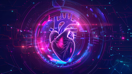 Fototapeta premium Digital illustration of a human heart