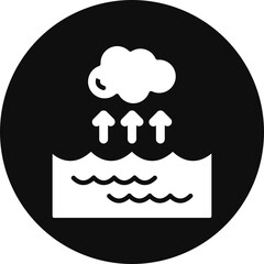 Water Vapor Vector Glyph Black Circle Icon
