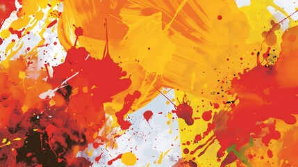 Explosive Warm Color Splashes in Red, Orange, and Yellow