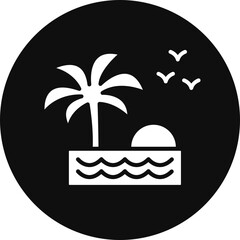 Naklejka premium Oasis Vector Glyph Black Circle Icon