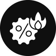 Hot Deal Glyph Black Circle Icon