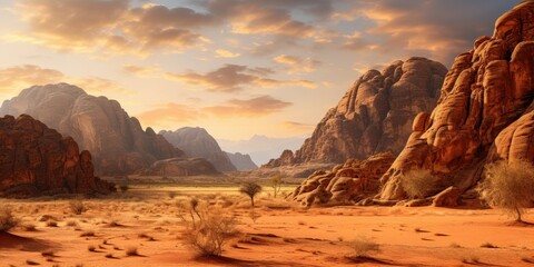 Fototapeta premium Desert Landscape at Sunset