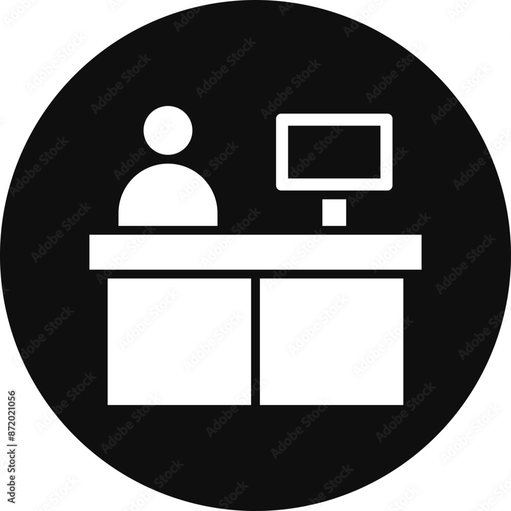 Poster counter glyph black circle icon