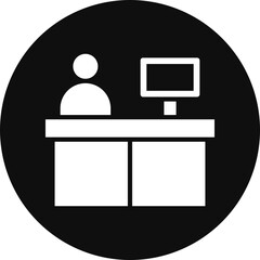 Counter Glyph Black Circle Icon