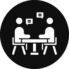 Business Meeting Glyph Black Circle Icon