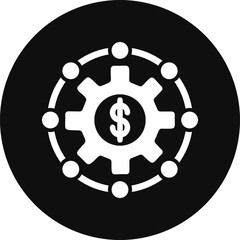 Networking Glyph Black Circle Icon