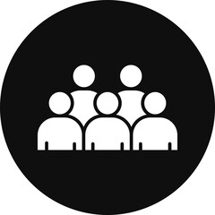 People Glyph Black Circle Icon