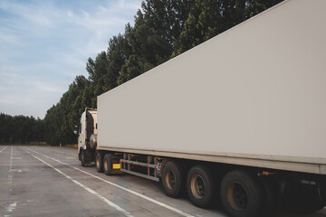 Large Commercial Truck Parked on Roadside