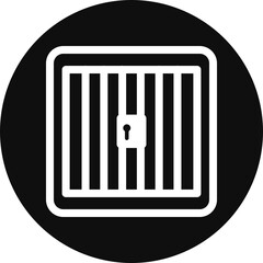 Jail Glyph Black Circle Icon