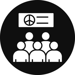 Demonstrator Glyph Black Circle Icon