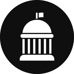 Congress Glyph Black Circle Icon
