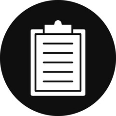 Clipboard Glyph Black Circle Icon
