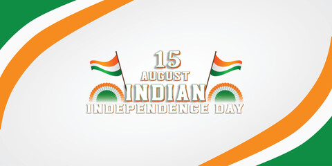 15 august India independence day wishing banner design vector file