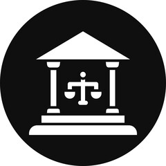 Court Glyph Black Circle Icon