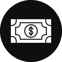 Banknote Glyph Black Circle Icon