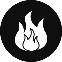 Fire Glyph Black Circle Icon