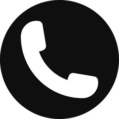 Phone Glyph Black Circle Icon