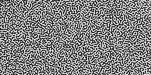Monochrome Turing reaction background. .Linear design with biological shapes. Diffusion pattern with chaotic shapes. Abstract pattern. Turing organic wallpaper background Vector illustration.	