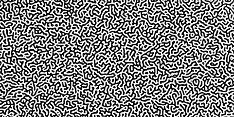 Monochrome Turing reaction background. .Linear design with biological shapes. Diffusion pattern with chaotic shapes. Abstract pattern. Turing organic wallpaper background Vector illustration.	