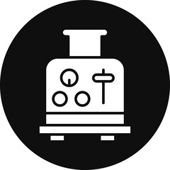 Toaster Glyph Black Circle Icon