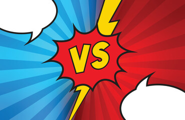 vs background comic duel vector design template with speech bubble