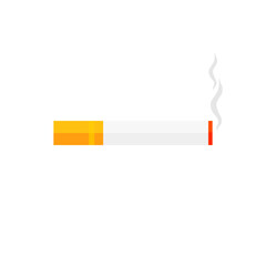 burning cigarette icon in flat style. Smoke vector illustration on white isolated background. Nicotine business concept. smoking icon vector illustration.