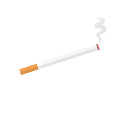 burning cigarette icon in flat style. Smoke vector illustration on white isolated background. Nicotine business concept. smoking icon vector illustration.