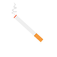 burning cigarette icon in flat style. Smoke vector illustration on white isolated background. Nicotine business concept. smoking icon vector illustration.