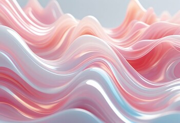 Abstract bright swirl light pink white wave background. Holographic liquid acrylic resin. Modern psychedelic fluid gradient. Epoxy trendy colorful texture. Design template for poster, banner, cover.